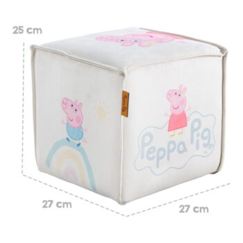 Biely zamatový detský puf Peppa Pig – Roba - Image 7