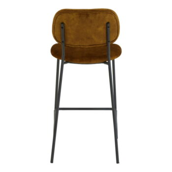 Zamatová barová stolička v horčicovej farbe 92 cm Emma - Light & Living – Obrázok 4