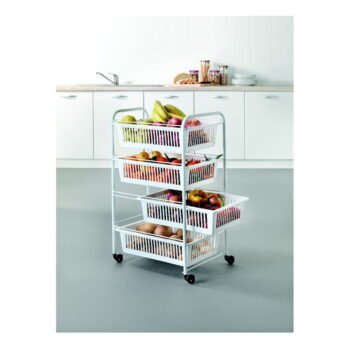 Pojazdný regál so 4 košíkmi Metaltex India, dĺžka 35 cm - Image 3