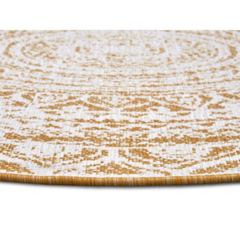 Okrovožlto-biely okrúhly vonkajší koberec ø 140 cm Siruma – NORTHRUGS - Image 4