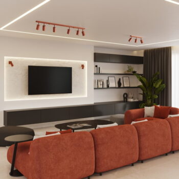 Stropné svietidlo v tehlovej farbe 6x117 cm Etna – Nice Lamps – Obrázok 8