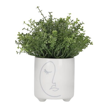 Biely keramický kvetináč Kitchen Craft Abstract Face – Obrázok 2