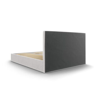 Svetlosivá zamatová dvojlôžková posteľ Mazzini Beds Juniper, 160 x 200 cm – Obrázok 4
