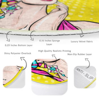 Žltý prateľný okrúhly koberec vhodný pre robotické vysávače ø 120 cm Comfort – Mila Home – Obrázok 6