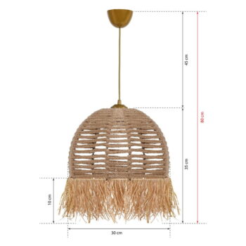 Svetlohnedé závesné svietidlo ø 30 cm – Opviq lights - Image 5