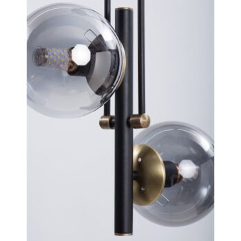 Čierne stropné svietidlo so skleneným tienidlom ø 15 cm Libra – Squid Lighting - Image 4