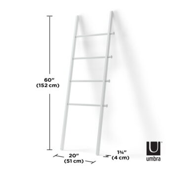 Biely dekoratívny rebrík z topoľového dreva Leana - Umbra – Obrázok 3