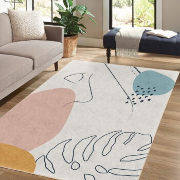 Krémový prateľný koberec 120x180 cm Abstract Shapes – Mila Home - Image 11
