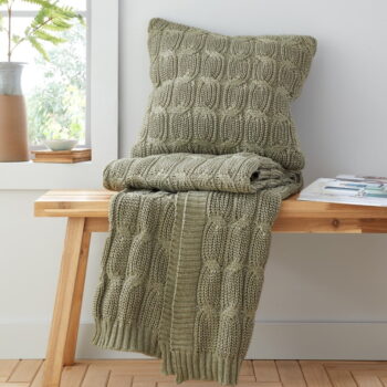 Zelená pletená deka 130x170 cm Chunky Marl Knit – Catherine Lansfield – Obrázok 4