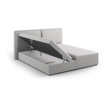 Svetlosivá boxspring posteľ s úložným priestorom 180x200 cm Arendal – Cosmopolitan Design - Image 3