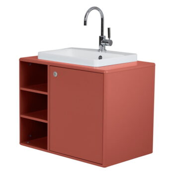 Červená závesná skrinka s umývadlom bez batérie 80x62 cm Color Bath – Tom Tailor - Image 2