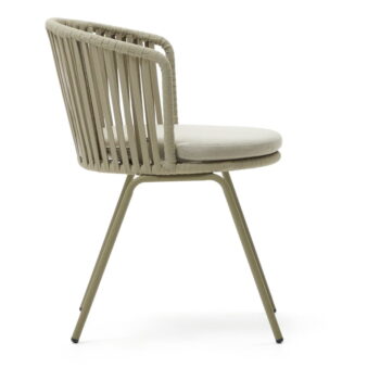 Béžová kovová záhradná stolička Saconca - Kave Home – Obrázok 3