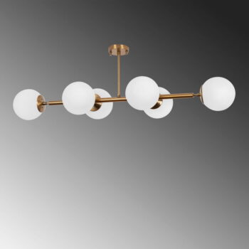 Stropné svietidlo v bielo-zlatej farbe so skleneným tienidlom 40x110 cm Fazli – Opviq lights - Image 4