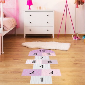 Adhezívny vinylový detský koberec Ambiance Hopscotch Girly – Obrázok 3