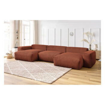 Menčestrová rohová pohovka v tehlovej farbe Voltaire – Bobochic Paris - Image 11