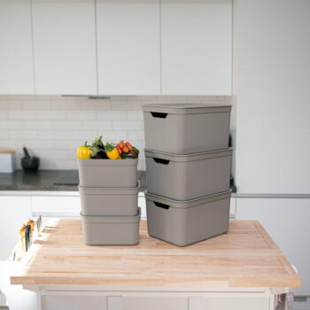 Plastový úložný box s vekom Deco - Rotho - Image 7