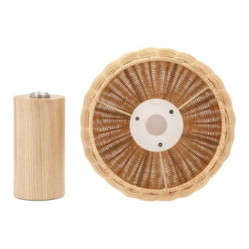 LED stolová lampa v prírodnej farbe s ratanovým tienidlom (výška  32 cm) – Villa Collection - Image 9