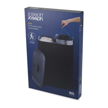 Antracitovosivý látkový/plastový kôš na bielizeň 2x45 l Tota – Joseph Joseph - Image 2