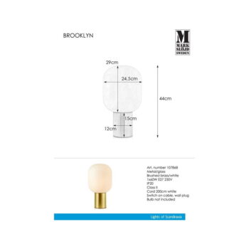 Stolová lampa Markslöjd Brooklyn Brushed Brass - Image 4