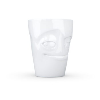 Biely šibalský porcelánový hrnček s uškom 58products - Image 4