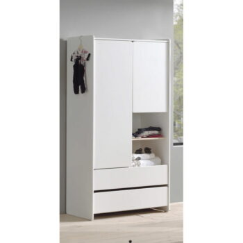 Biela detská šatníková skriňa Vipack Kiddy, 90 x 180 cm - Image 2
