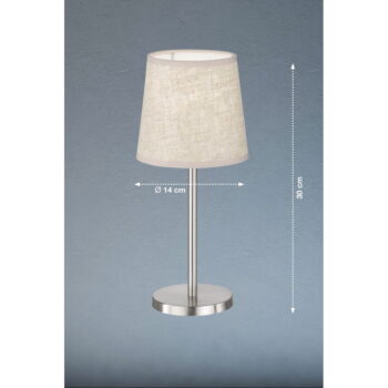 Stolová lampa v béžovej a striebornej farbe s textilným tienidlom (výška 30 cm) Eve – Fischer & Honsel - Image 3