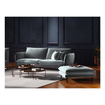 Svetlosivá zamatová pohovka Cosmopolitan Design Vienna, 230 cm - Image 6