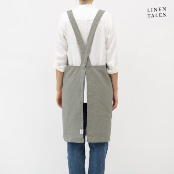 Ľanová zástera Khaki – Linen Tales - Image 2