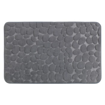 Sivá kúpeľňová predložka s pamäťovou penou Wenko Grey, 80 × 50 cm