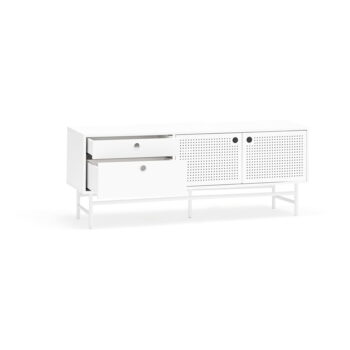 Biely TV stolík 140x52 cm Punto - Teulat – Obrázok 3