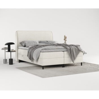 Krémovobiela boxspring posteľ s úložným priestorom 200x200 cm Melba – Maison de Rêve - Image 6
