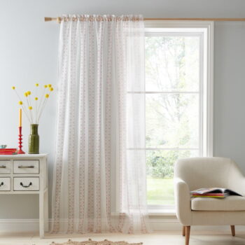 Biela/ružová záclona 140x229 cm Floral Stripe – Catherine Lansfield - Image 2
