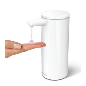 Biely bezdotykový oceľový dávkovač mydla 266 ml – simplehuman - Image 5