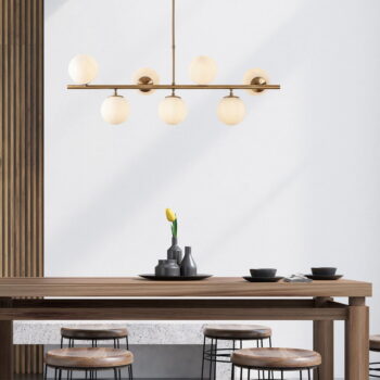 Stropné svietidlo v bielo-zlatej farbe so skleneným tienidlom 40x113 cm Fazli – Opviq lights - Image 3