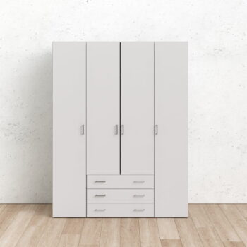 Biela šatníková skriňa 154x200 cm Space – Tvilum – Obrázok 6