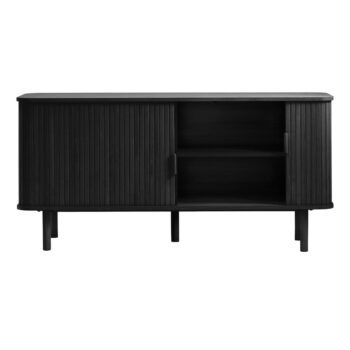 Čierna nízka komoda v dekore duba s posuvnými dverami 76x160 cm Cavo – Unique Furniture – Obrázok 5