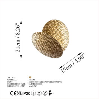 LED nástenné svietidlo v zlatej farbe ø 21 cm Yosma – Opviq lights - Image 9