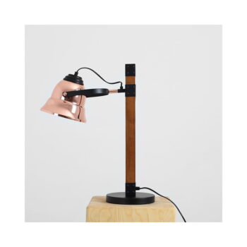 Stolová lampa v medenej a prírodnej farbe s kovovým tienidlom (výška 60 cm) Sherlock – CustomForm - Image 3