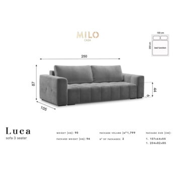 Zelená zamatová rozkladacia pohovka Milo Casa Luca - Image 8