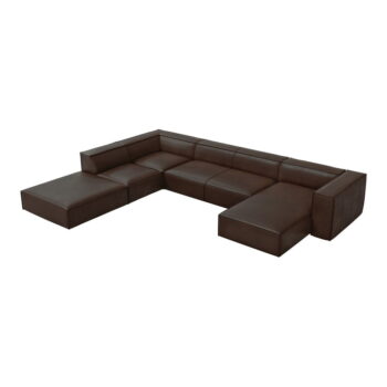 Tmavohnedá kožená rohová pohovka (ľavý roh) Madame - Windsor & Co Sofas – Obrázok 3