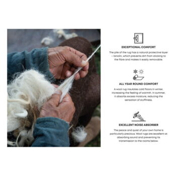 Krémovobiely vlnený koberec 133x180 cm Marble - Agnella – Obrázok 6