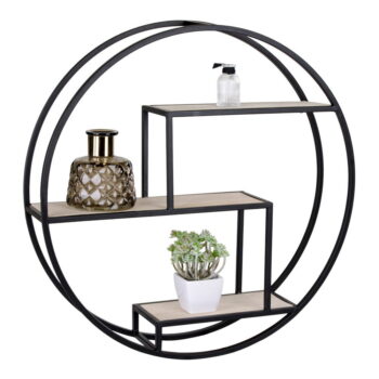 Čierna/v prírodnej farbe poschodová polica z masívu paulownie 62 cm Rotterdam – House Nordic - Image 5