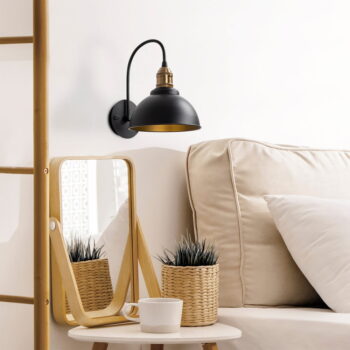 Čierne nástenné svietidlo ø 21 cm Varzan – Opviq lights - Image 2