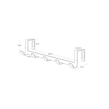 Biely kovový vešiak na dvere 30 cm Tower – YAMAZAKI - Image 6