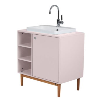 Ružová závesná skrinka s umývadlom bez batérie 80x62 cm Color Bath – Tom Tailor - Image 5