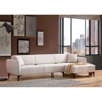 Biela rohová pohovka  Belissimo, pravý roh – Balcab Home - Image 4