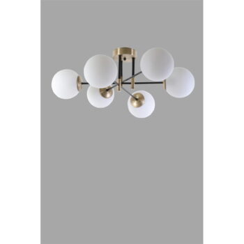 Stropné svietidlo v bielo-zlatej farbe so skleneným tienidlom ø 15 cm Dolunay – Opviq lights - Image 3