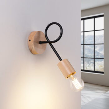 Nástenné svietidlo v čierno-prírodnej farbe Tumber – Nice Lamps - Image 5