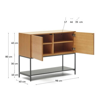 Nízka komoda v dekore duba v prírodnej farbe 97,5x80 cm Vedrana – Kave Home – Obrázok 6