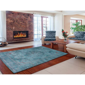 Modrý koberec z viskózy Universal Lara Aqua, 60 x 110 cm - Image 4